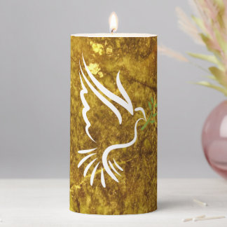 White Dove Pillar Candle
