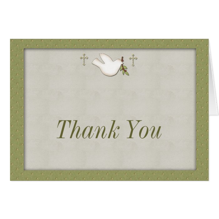 White Dove Religious Thank You Card