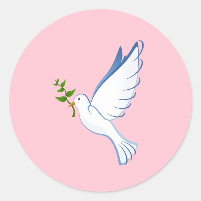 White dove round stickers