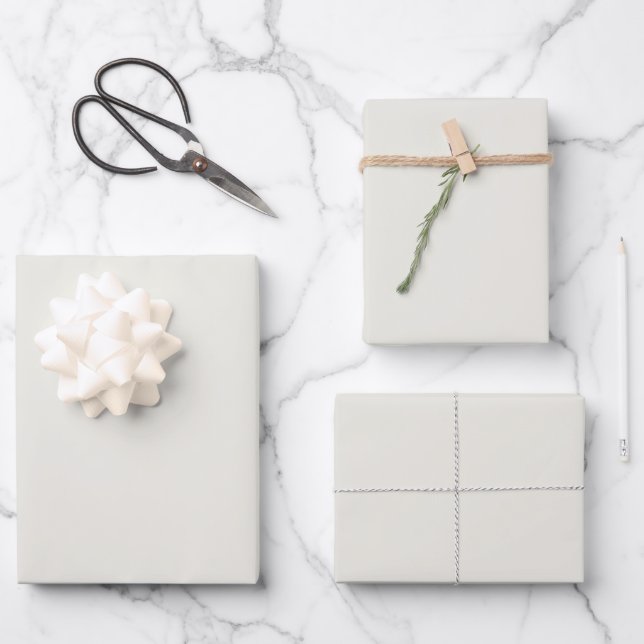 White Dove Solid Color Wrapping Paper Sheets (Front)