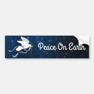 White Dove Spreading Peace On Earth Bumper Sticker