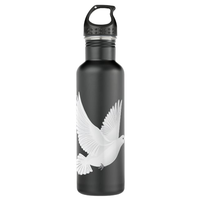 White dove stainless steel water bottle (Front)