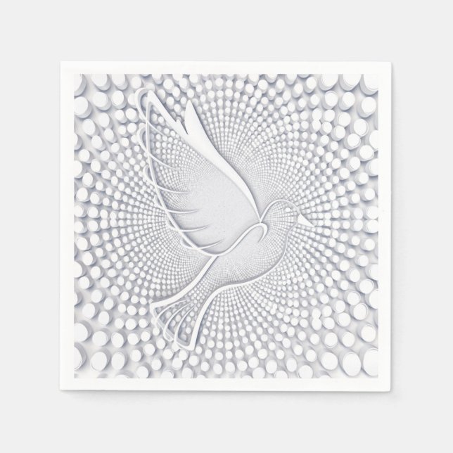 White Dove Standard Cocktail Paper Napkins (Front)