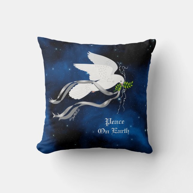 White Dove Throw Pillow (Front)