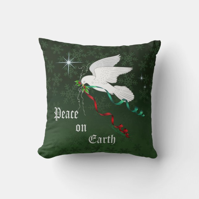 White Dove Throw Pillow (Front)
