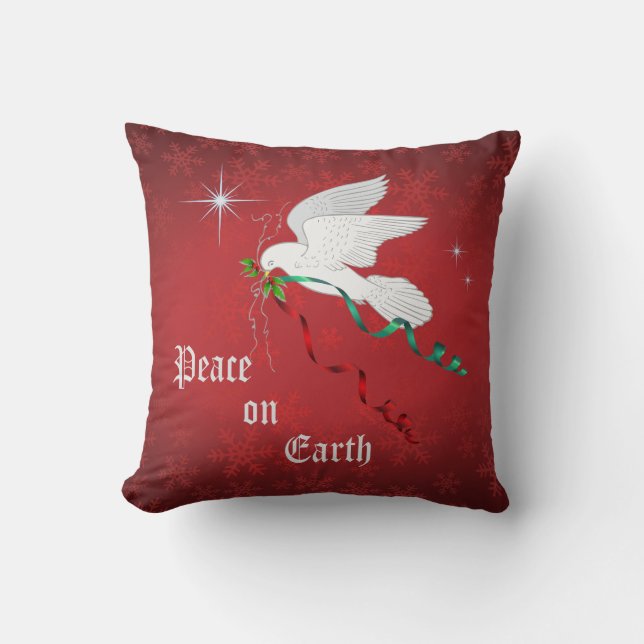 White Dove Throw Pillow (Front)