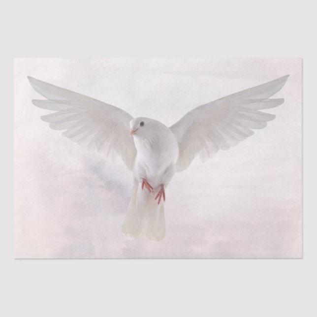White Dove Watercolor Tissue Paper (Front)