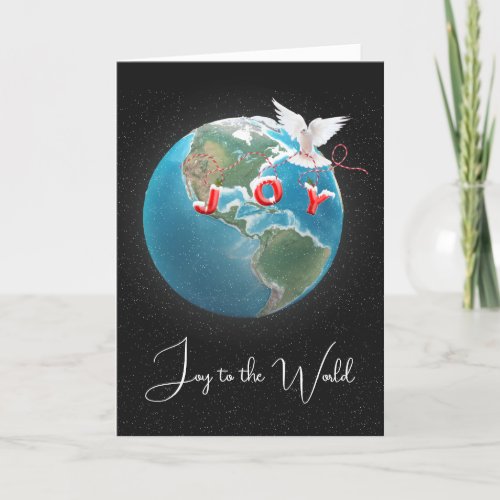 White Dove With JOY On Earth Holiday Card