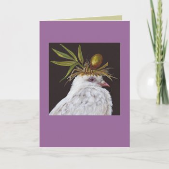 White Dove With Olive Branch Card by vickisawyer at Zazzle