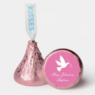 White dove with pink ribbon named baptism  hershey®'s kisses®