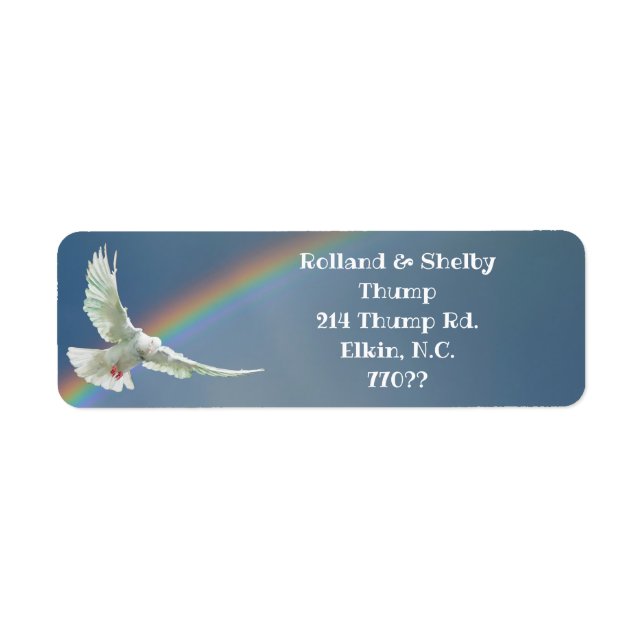 WHITE DOVE WITH RAINBOW LABEL (Front)