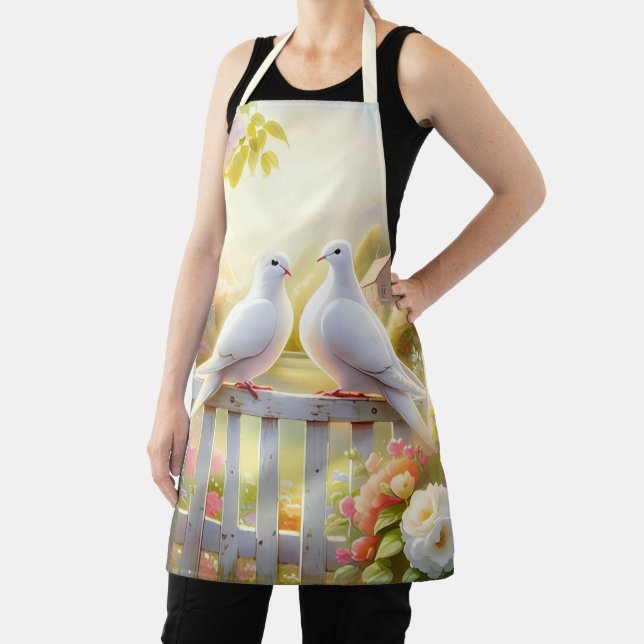 White Doves Cottage Garden Apron (Insitu)