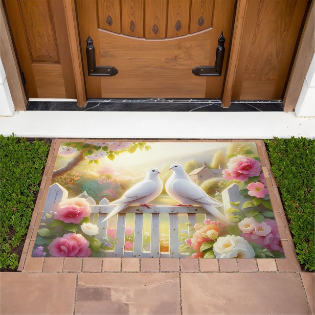 White Doves Cottage Garden Doormat (Outdoor)