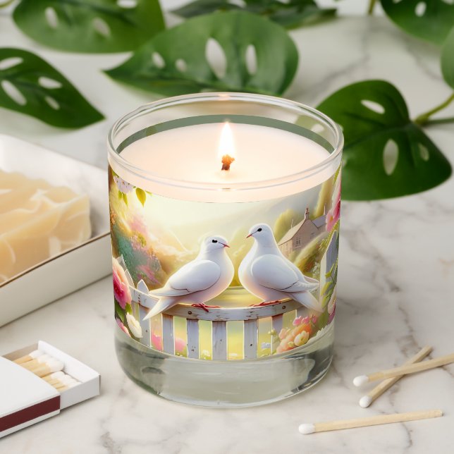 White Doves Cottage Garden Scented Candle (Lit)