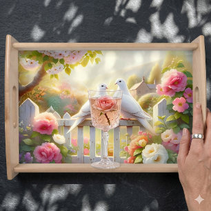 White Doves Cottage Garden Serving Tray