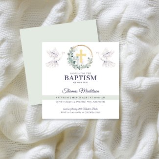 White Doves Cross Christian Baptism