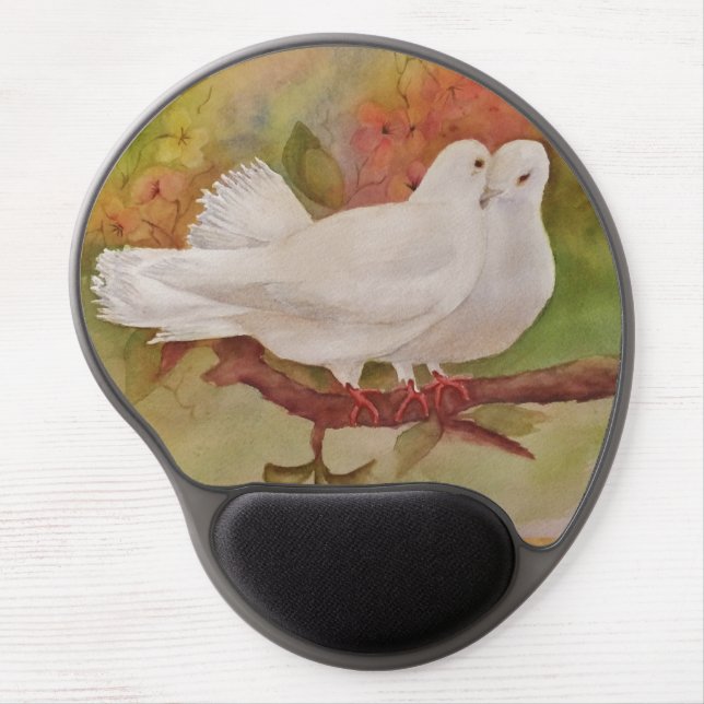 White Doves Gel Mouse Pad (Front)