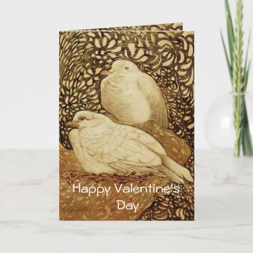 WHITE DOVES IN BROWN SEPIA HOLIDAY CARD
