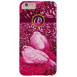 WHITE DOVES IN PINK FUCHSIA MONOGRAM BARELY THERE iPhone 6 PLUS CASE