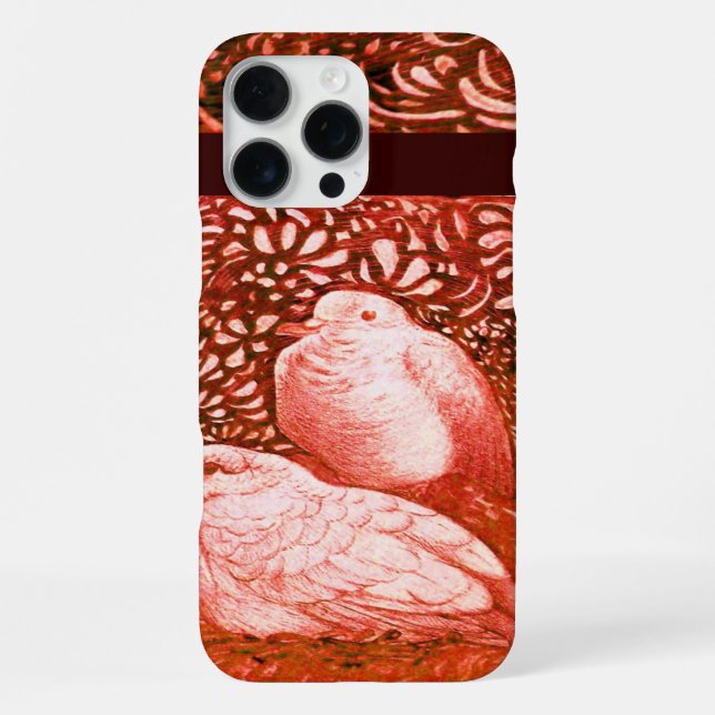 WHITE DOVES IN RED IPHONE CASE (Back)