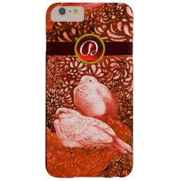 WHITE DOVES IN RED MONOGRAM BARELY THERE iPhone 6 PLUS CASE