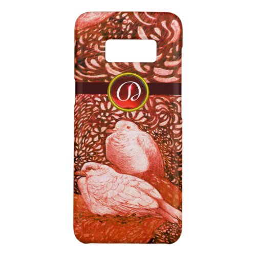 WHITE DOVES IN RED MONOGRAM Case_Mate SAMSUNG GALAXY S8 CASE