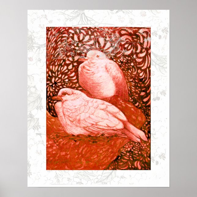 WHITE DOVES IN RED POSTER (Front)