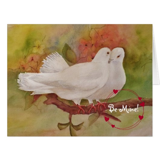 WHITE DOVES ON A BRANCH | BIG GREETING CARD (Front Horizontal)