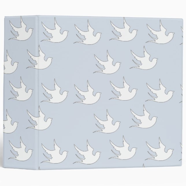 white doves on blue 3 ring binder (Front/Spine)