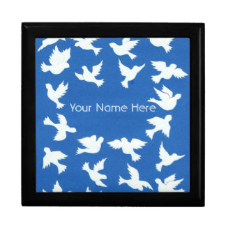 White Doves on Sky Blue Jewelry Box