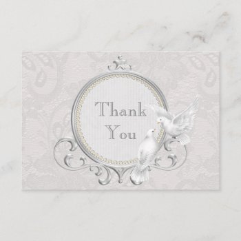 White Doves & Paisley Lace Thank You Wedding by AJ_Graphics at Zazzle