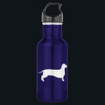 White Doxie Water Bottle<br><div class="desc">Customizable.</div>
