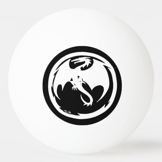 White Dragon 1 star ping pong ball (Front)