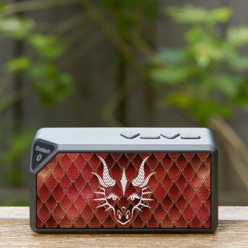 White Dragon and Red Dragon Scales design Bluetooth Speaker