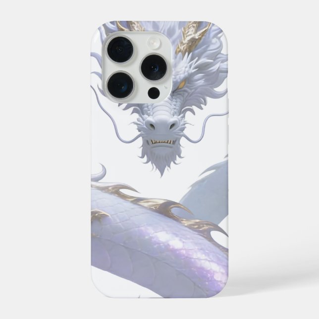 White Dragon Art | Mythical Fantasy Aesthetic | Or iPhone Case (Back)