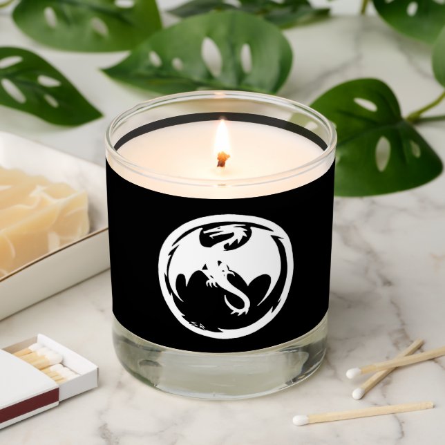 White Dragon black candle (Lit)