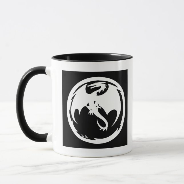 White Dragon black combo mug (Left)
