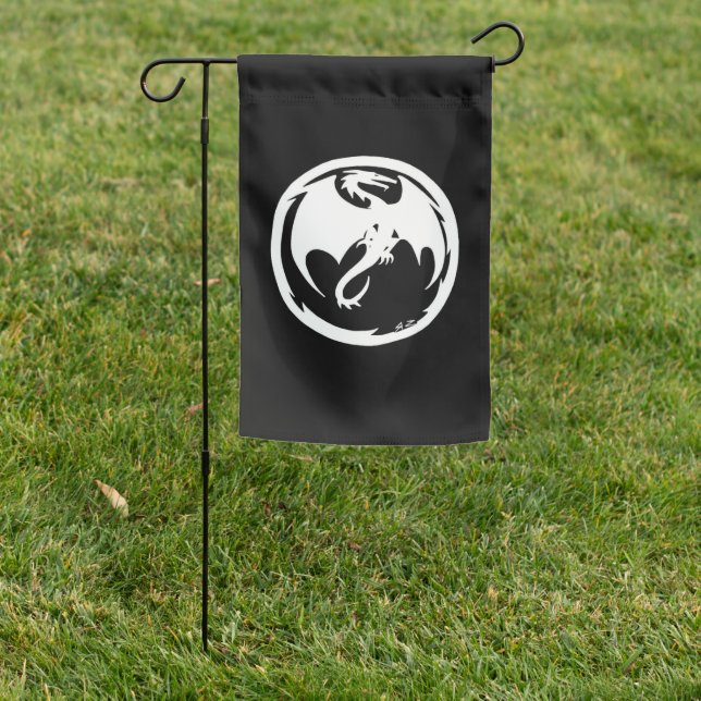 White Dragon black garden flag (In SItu)