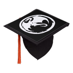 White Dragon black graduation cap