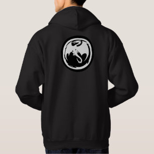 White Dragon black hooded sweatshirt back