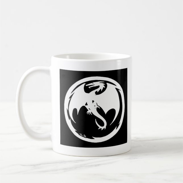 White Dragon black mug (Left)