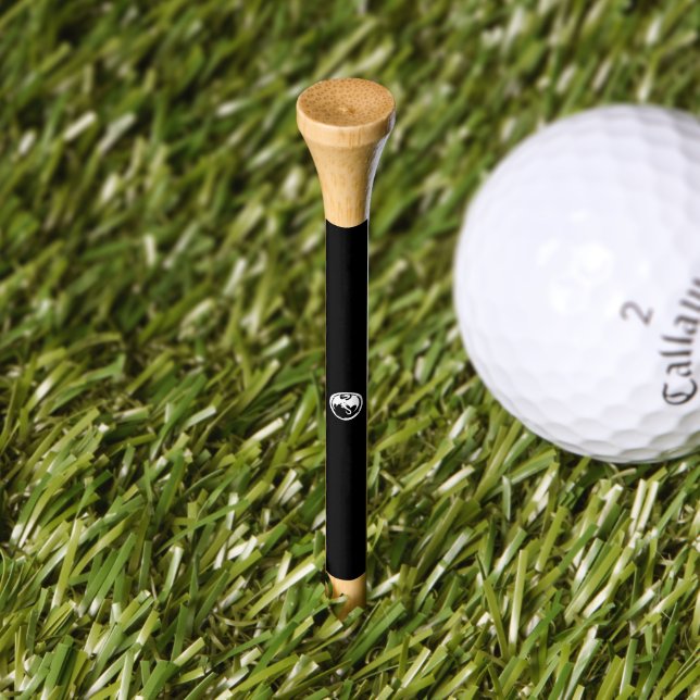 White Dragon black on bamboo golf tee (Grass)