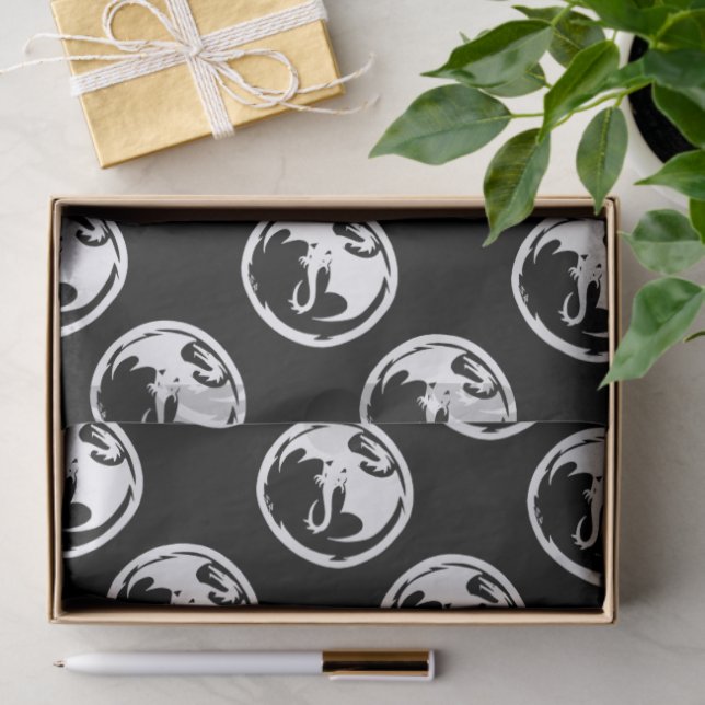 White Dragon black tissue paper medium (Gift)