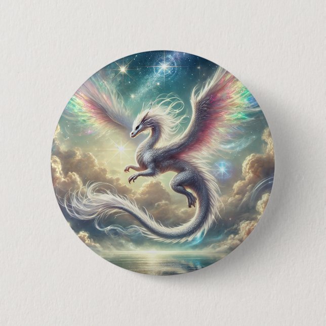 White Dragon Button (Front)