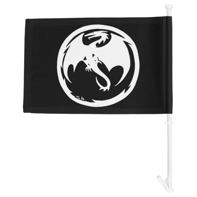 White Dragon car and boat flag (Back)