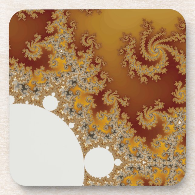 White Dragon - Fractal Art Beverage Coaster (Front)