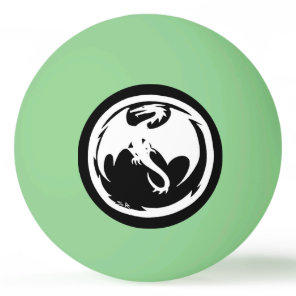 White Dragon green glow 1 star ping pong ball