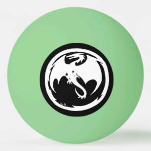 White Dragon green glow 1 star ping pong ball