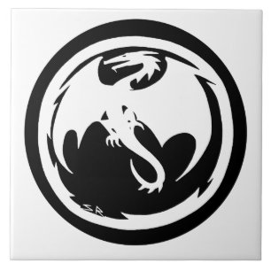 White Dragon large tile