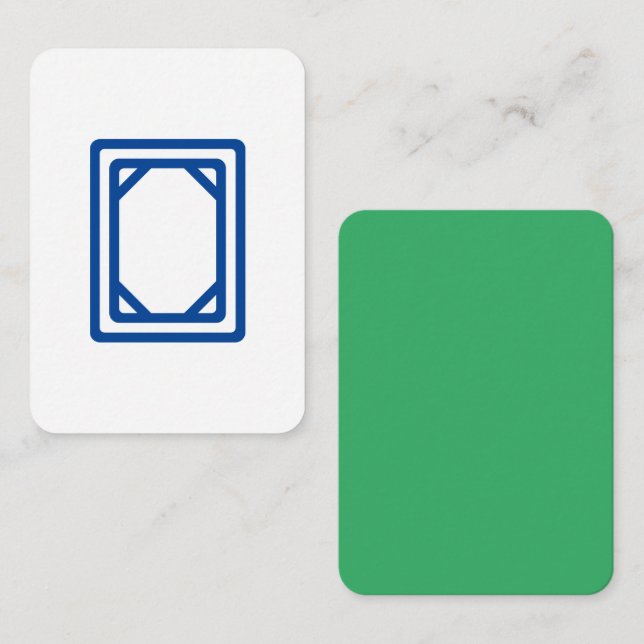 White Dragon Mahjong Tile w/ Jade Green Back Note Card (Front/Back)